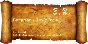 Bergmann Uránia névjegykártya